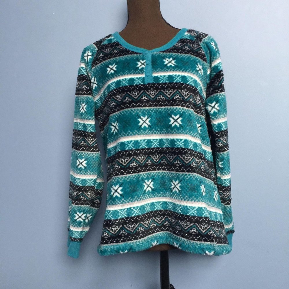 Muk Luks Fair Isle Fleece Sweatshirt